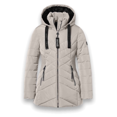 District Winterjacke Workout mit Kapuze (Mantel, wasserabweisend) beige Damen