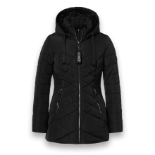 District Winterjacke Workout mit Kapuze (Mantel, wasserabweisend) schwarz Damen