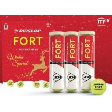 Dunlop Tennisbälle Fort Tournament XMAS Aktion Dose 3x4er