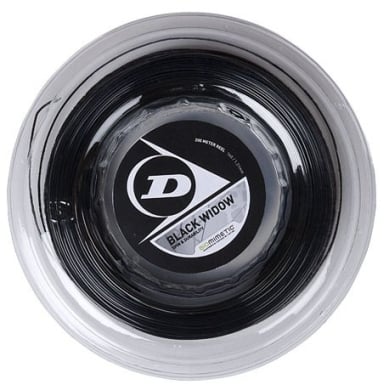 Dunlop Tennissaite Black Widow (Haltbarkeit+Spin) schwarz 200m Rolle
