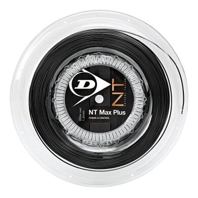 Dunlop Tennissaite NT Max Plus (Haltbarkeit+Power) schwarz 200m Rolle