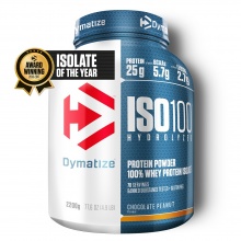 Dymatize Iso100 Hydrolyzed Isolat Protein Pulver Chocolate Peanut 2264g Dose
