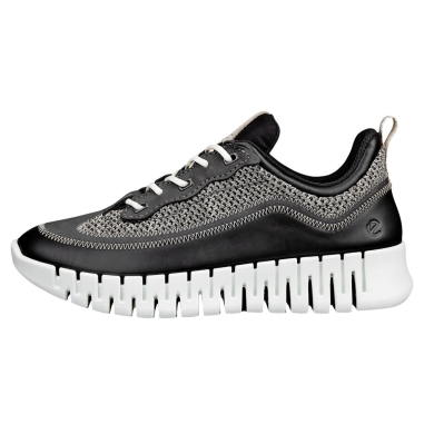 ECCO Sneaker Gruuv Lea (atmungsaktiv Textil) schwarz Damen