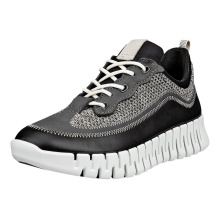 ECCO Sneaker Gruuv Lea (atmungsaktiv Textil) schwarz Damen