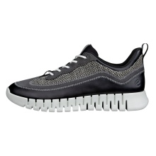 ECCO Sneaker Gruuv Lea (Premium-Leder, Mesh-Gewebe) schwarz/grau Herren
