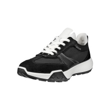 ECCO Sneaker Retro Low (Premium-Nylonleder) schwarz Damen