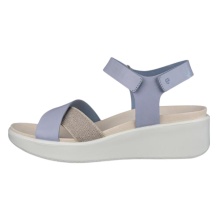 ECCO Sandale Flowt (Vollnarb und Nubukleder) blau Damen