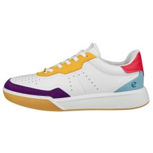 ECCO Sneaker Street Court Lea (Premium-Leder) weiss/gelb/violett Damen