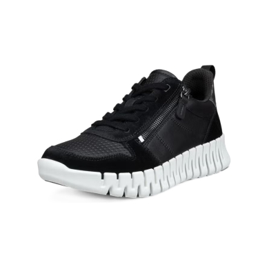 ECCO Sneaker Gruuv Zip Lace (Premium-Leder) schwarz Damen