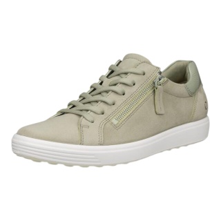 ECCO Sneaker Soft 7 Side Zip Lace (Premium-Vollnarbenleder) olivegrün Damen