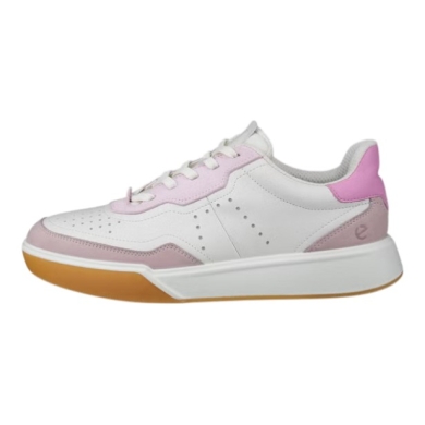 ECCO Sneaker Street Court Lea (Premium-Leder) weiss/rosa/lila Damen