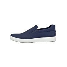 ECCO Sneaker Soft 7 Easy Slip (Premium-Leder) navyblau Herren