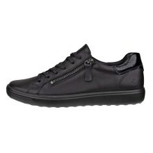 ECCO Sneaker Soft 7 Side Zip Lace (Premium-Vollnarbenleder) schwarz Damen