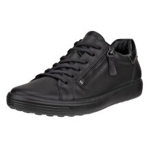 ECCO Sneaker Soft 7 Side Zip Lace (Premium-Vollnarbenleder) schwarz Damen