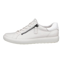 ECCO Sneaker Soft 7 Side Zip Lace (Premium-Vollnarbenleder) weiss Damen