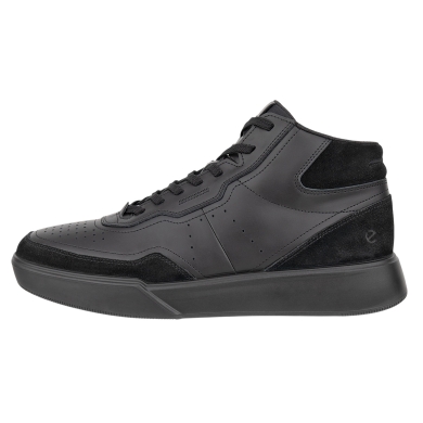 ECCO Alltag-Travelschuhe Street Court High-Top (Premium-Leder) schwarz Herren