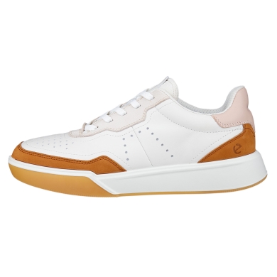 ECCO Sneaker Street Court Lea (Premium-Leder) weiss/orange Damen