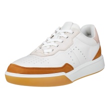 ECCO Sneaker Street Court Lea (Premium-Leder) weiss/orange Damen