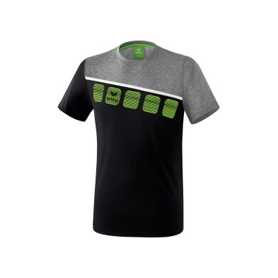 Erima Sport-Tshirt 5C (100% Polyester) schwarz/grau Herren