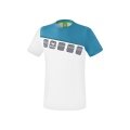 Erima Sport-Tshirt 5C (100% Polyester) weiss/hellblau Herren