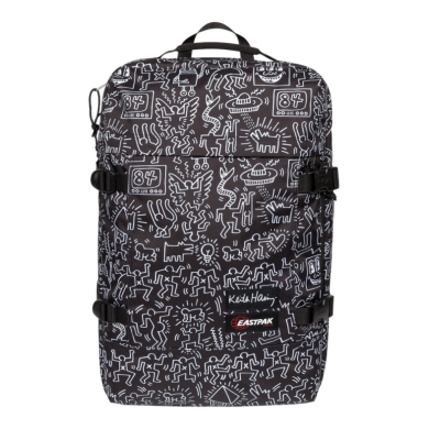 Eastpak Travel-Rucksack Travelpack Keith Haring (42 Liter, mit Laptopfach) schwarz/weiss