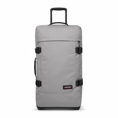 Eastpak Travel-Reisetasche Tranverz M Pebble Grey (78 Liter) mit Rollen grau