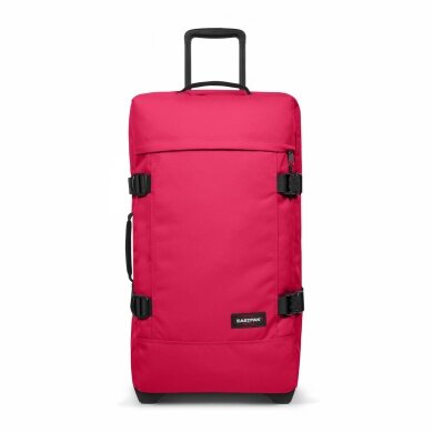 Eastpak Travel-Reisetasche Tranverz M Saffron Red (78 Liter) mit Rollen magenta