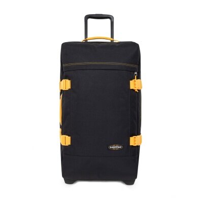 Eastpak Travel-Reisetasche Tranverz M Kontrast Mango (78 Liter) mit Rollen schwarz/gelb