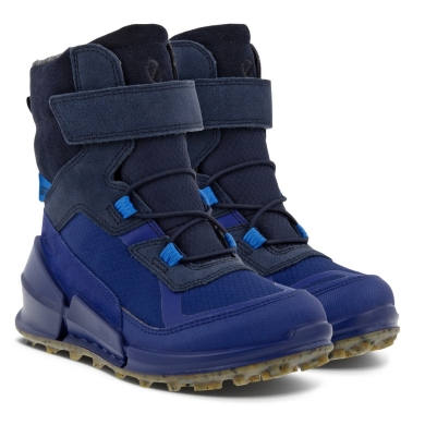 Ecco Winterstiefel BIOM K2 Mid-Cut Boot (wasserdicht, Ecco-Leder, Textil ) nachtblau Kinder