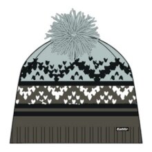 Eisbär Mütze (Pompon) Kathrin Damen - Merinomix - grün/blau/schwarz - 1 Stück