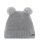 Eisbär Wintermütze (Pompon) Ponti - mit Wollpompon als Ohren - hellgrau - Kinder