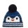 Eisbär Wintermütze (Pompon) Rico - mit Pinguinmotiv - blau/weiss - Kinder