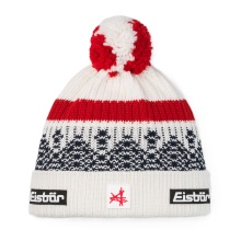 Eisbär Wintermütze Norrak Pompon SA - Merinomix, kuscheliges Fleece-Band - weiss - 1 Stück