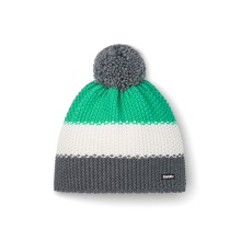Eisbär Wintermütze Star mit Bommel (Pompon) grau/weiss/mintgrün - 1 Stück
