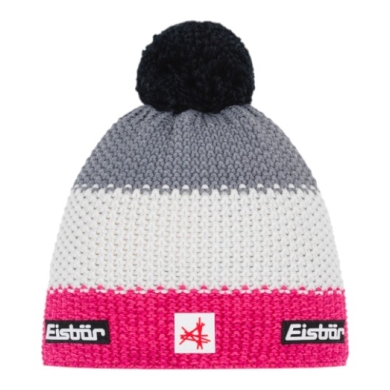 Eisbär Wintermütze (Pompon) Star SA Kinder - pink/weiss/grau - 1 Stück