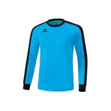 Erima Sport-Langarmshirt Trikot Retro Star (100% Polyester) curacaoblau/schwarz Herren
