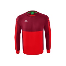 Erima Sport-Langarmshirt Six Wings Sweatshirt (Baumwollmix, funktionell) rot/bordeaux Herren