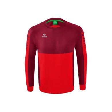 Erima Sport-Langarmshirt Six Wings Sweatshirt (Baumwollmix, funktionell) rot/bordeaux Jungen