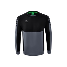 Erima Sport-Langarmshirt Six Wings Sweatshirt (Baumwollmix, funktionell) grau/schwarz Herren