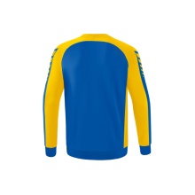 Erima Sport-Langarmshirt Six Wings Sweatshirt (Baumwollmix, funktionell) navyblau/gelb Herren