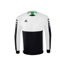 Erima Sport-Langarmshirt Six Wings Sweatshirt (Baumwollmix, funktionell) schwarz/weiss Jungen