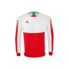 Erima Sport-Langarmshirt Six Wings Sweatshirt (Baumwollmix, funktionell) rot/weiss Jungen
