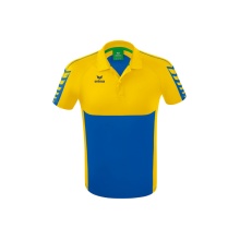 Erima Sport-Polo Six Wings (100% Polyester, schnelltrocknend, angenehmes Tragegefühl) navyblau/gelb Herren