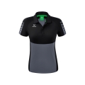 Erima Sport-Polo Six Wings (100% Polyester, taillierter Schnitt, schnelltrocknend) grau/schwarz Damen