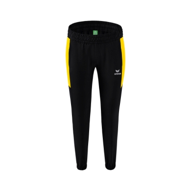 Erima Präsentationshose Team lang (100% Polyester, leicht, moderner schmaler Schnitt) schwarz/gelb Damen