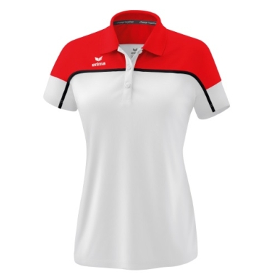 Erima Sport-Polo Change (100% rec. Polyester, schnelltrocknend Funktionsmaterial) weiss/rot Damen