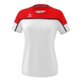 Erima Sport-Shirt Change (100% rec. Polyester, leicht, schnelltrocknend) weiss/rot Damen