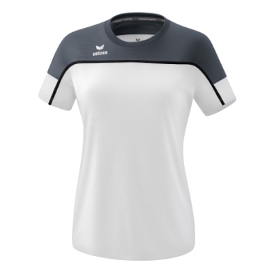 Erima Sport-Shirt Change (100% rec. Polyester, leicht, schnelltrocknend) weiss/dunkelgrau Damen