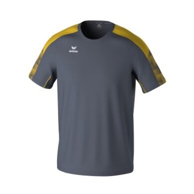Erima Sport-Tshirt Evo Star (100% rec. Polyester, leicht) grau/gelb Herren