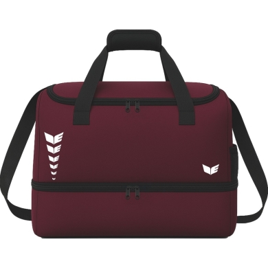 Erima Sporttasche Intro mit Bodenfach (Größe S - 33 Liter) bordeauxrot 40x25x33cm
